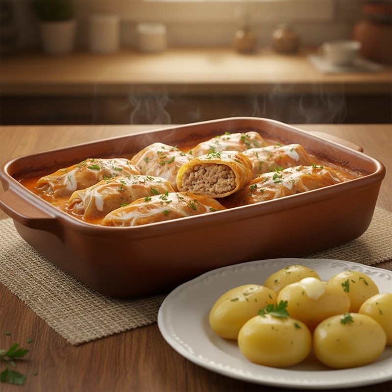 Balandeliai Cabbage meat rolls