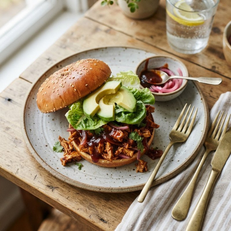 BBQ Pulled Tofu Burger