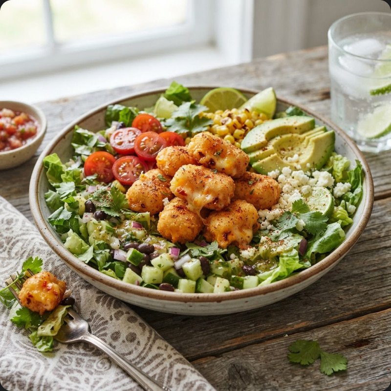 Salade à la mexicaine & chili cheese nuggets