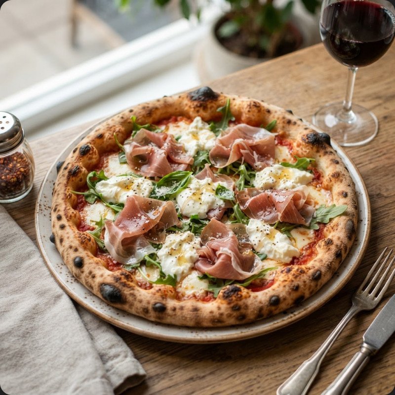Pizza jambon cru & miel