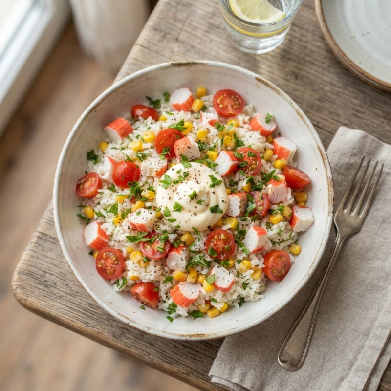 Rice Salad with Surimi