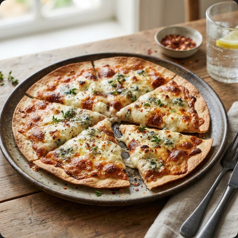 Tortilla façon pizza 3 fromages