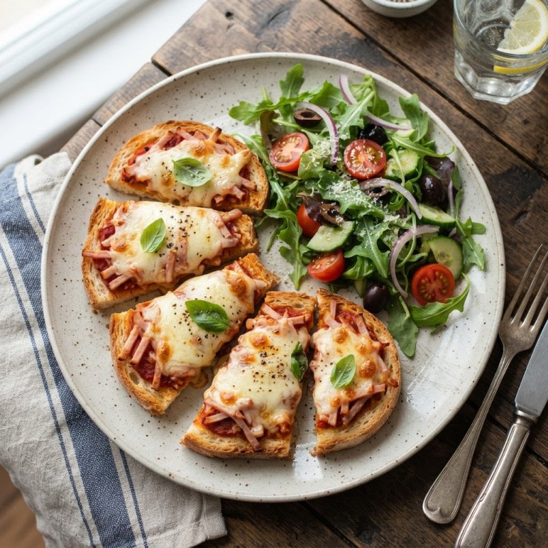 Bruschetta tomates, jambon & mozza
